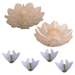 Sorrento, Set of 2 Murano Glass Ceiling Light and Set of 4 Wall light