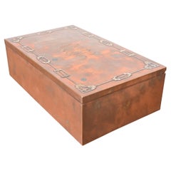 Caja para puros humidor Heintz Arts & Crafts Plata de ley sobre bronce