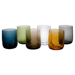 siglo XXI Federico Peri Stilla Liquida Vasos Grandes Cristal de Murano -Juego de 6 piezas
