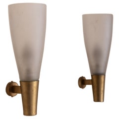 Midcentury pair of wall lights mod. 1537 by Pietro Chiesa for Fontana Arte