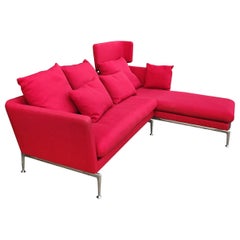 Antonio Citterio for Vitra Red Fabric Suita Sofa
