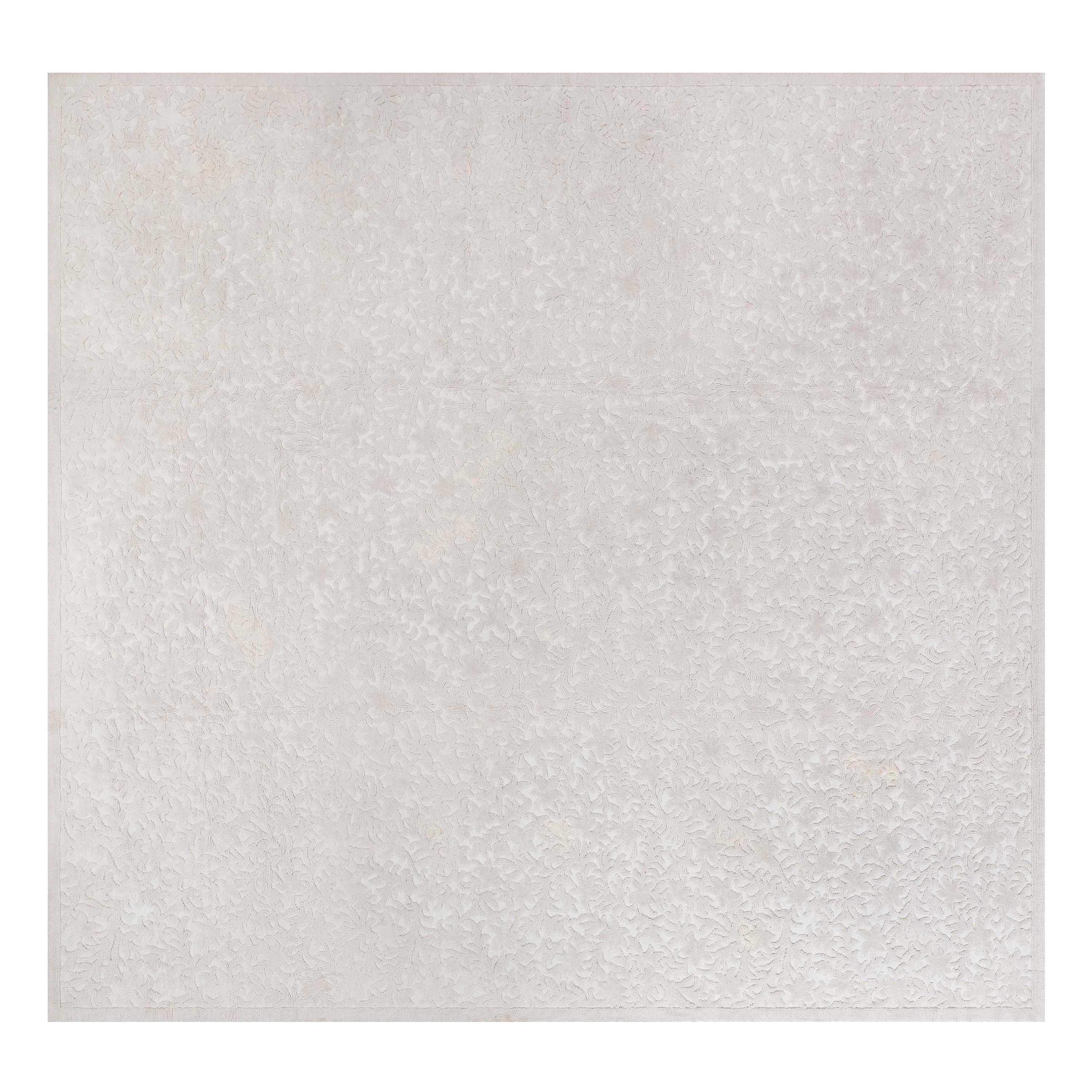 Doris Leslie Blau Vintage French Art Deco Cogolin Mono Beige Rug