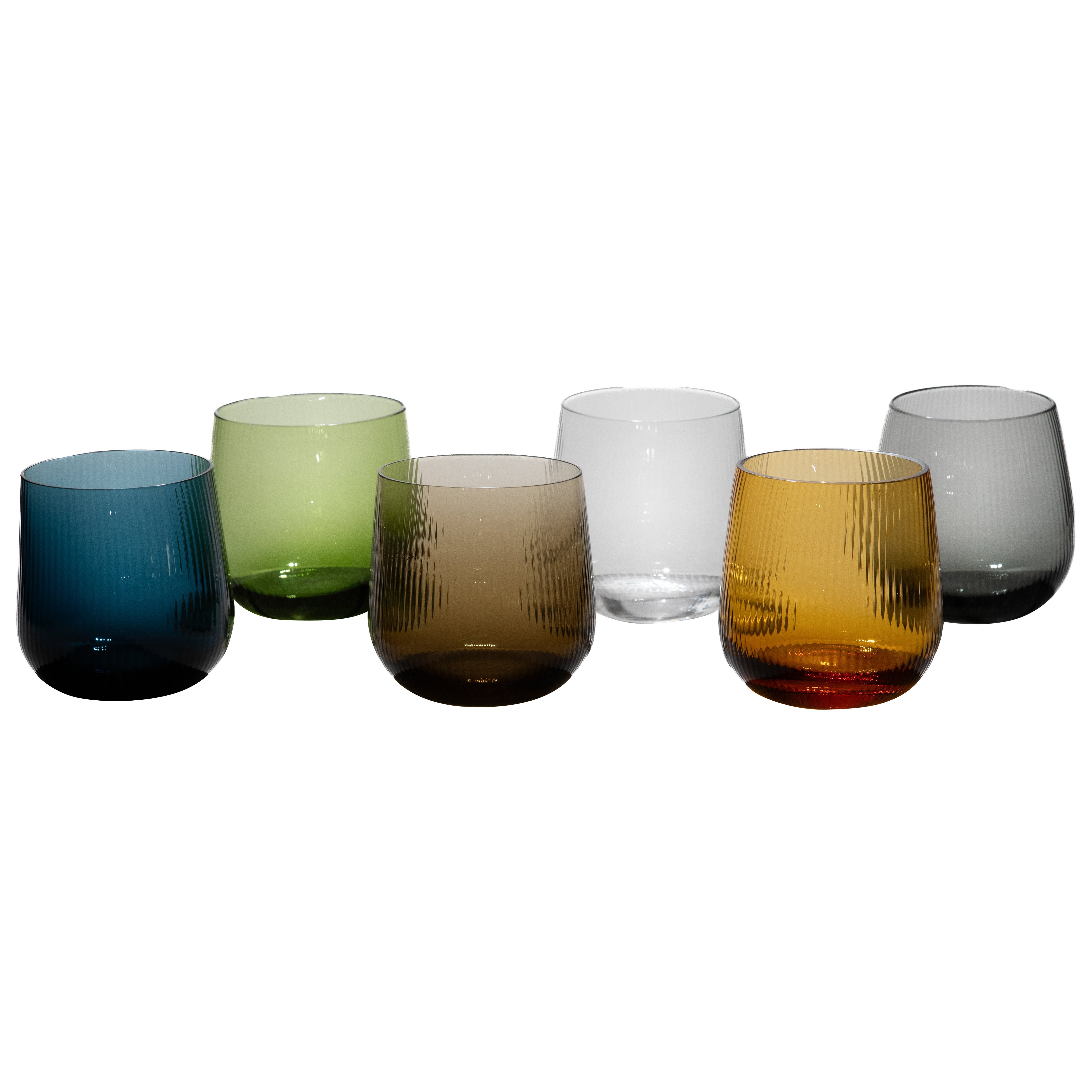 siglo XXI Federico Peri Stilla Liquida Vasos Pequeños Cristal de Murano -Juego de 6 piezas en venta