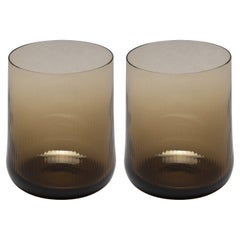 21st Century Federico Peri Stilla Liquida Coffee Brown Large 2-Tumblers Murano
