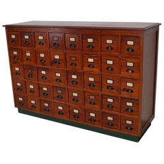 Dutch Industrial Pine Apothecary / Workshop Cabinet, circa 1930s