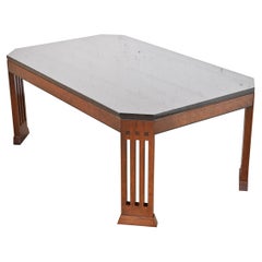 Tavolino da caffè Stickley Arts & Crafts in legno di ciliegio con piano in granito