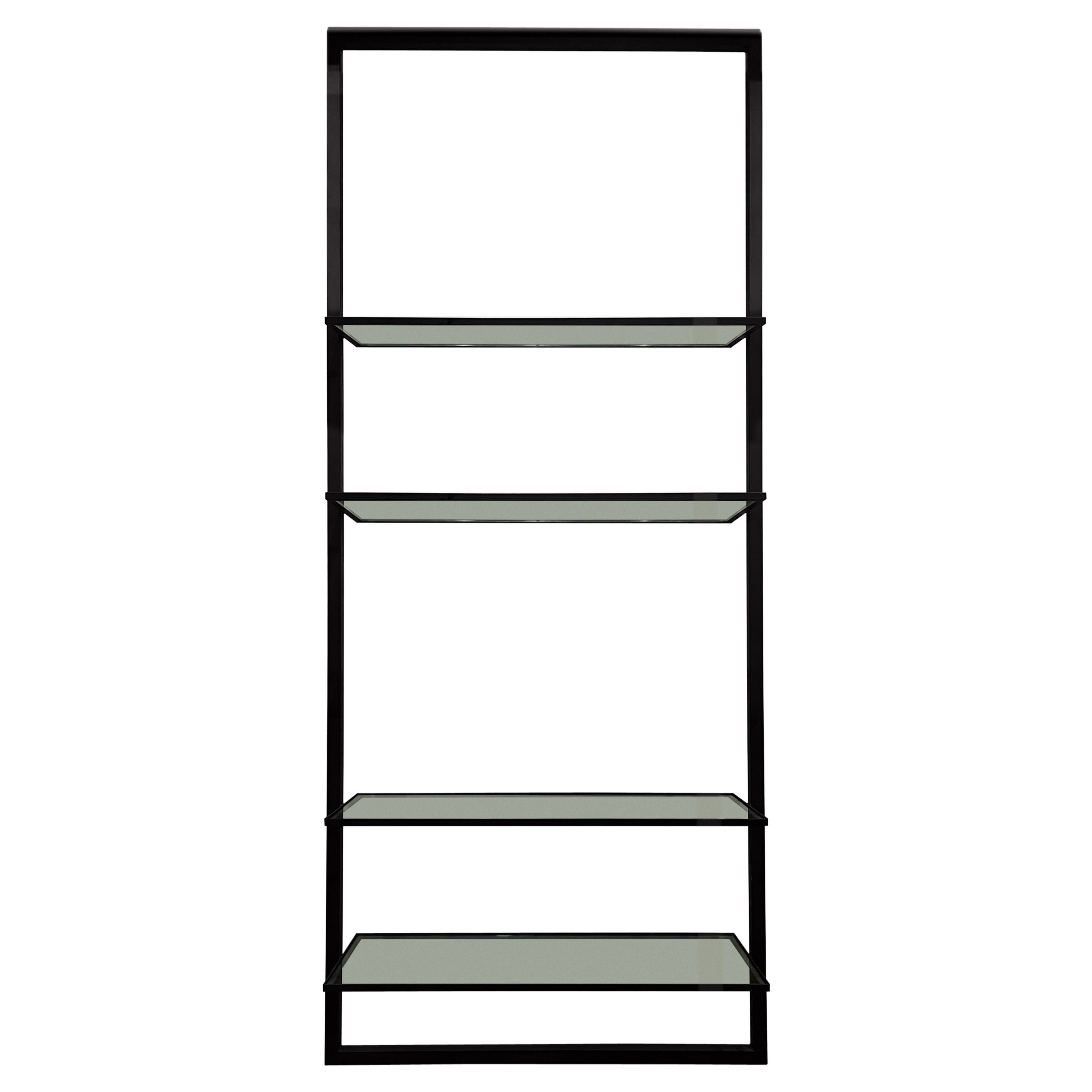 Großes maßgefertigtes Regal aus schwebendem Stahl und Glas, ca. 2014