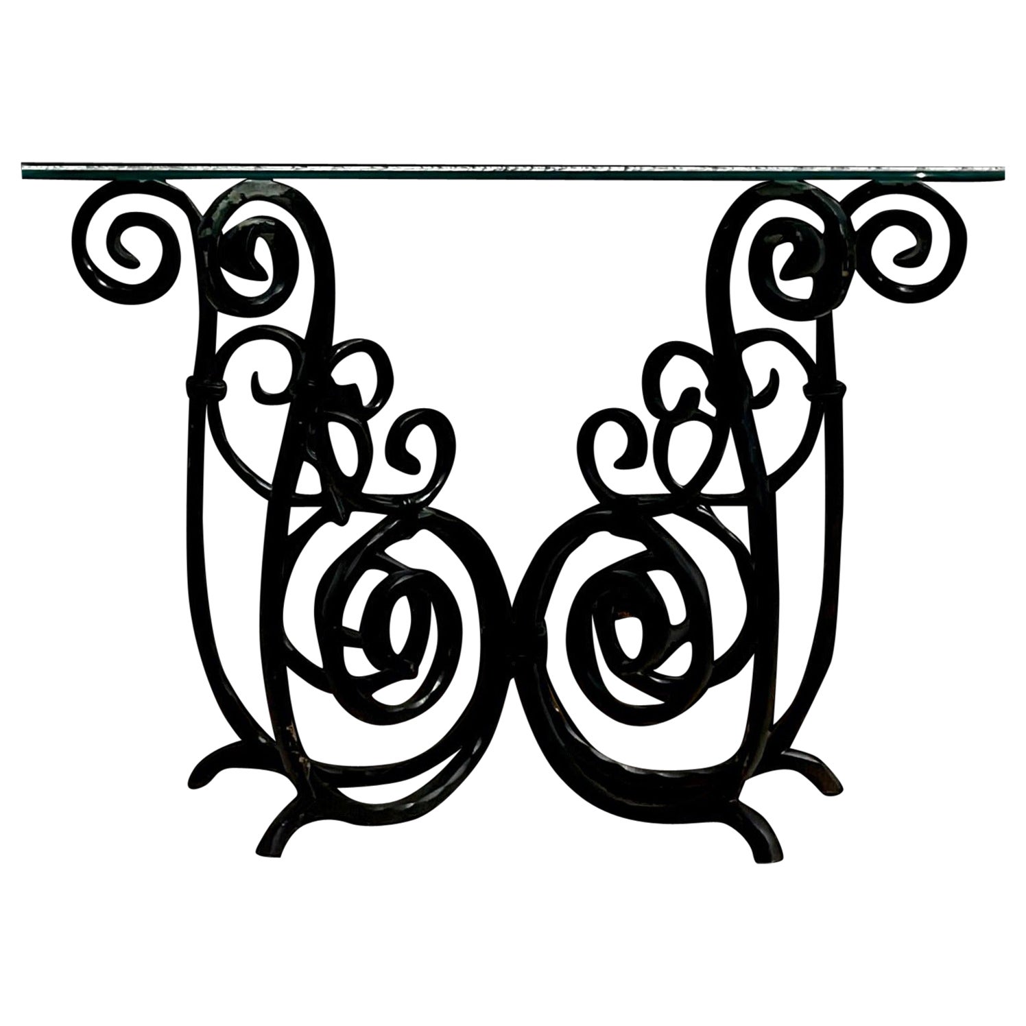 Vintage Scroll Schmiedeeisen Konsolentisch