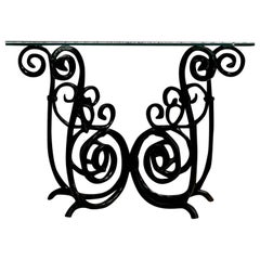 Vintage Scroll Schmiedeeisen Konsolentisch