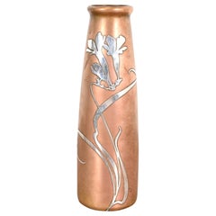 Heintz Arts & Crafts Sterling Silver on Bronze Vase