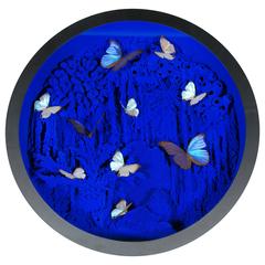 Contemporary Sculpture "Blue Composition", Unique Piece