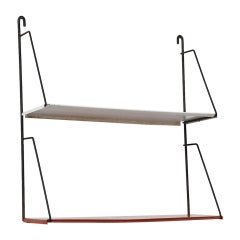 Pilastro Attributed Industrial Shelf in Red and White