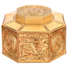 Tiffany Studios New York Bookmark Pattern Bronze Doré Inkwell