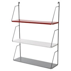 Pilastro Attributed Industrial Metal Shelving in Bauhaus Colors