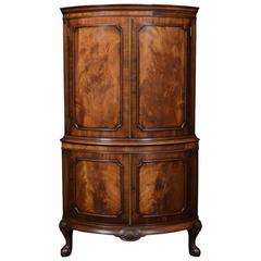 Antique George III Style Mahogany Corner Cocktail Cabinet