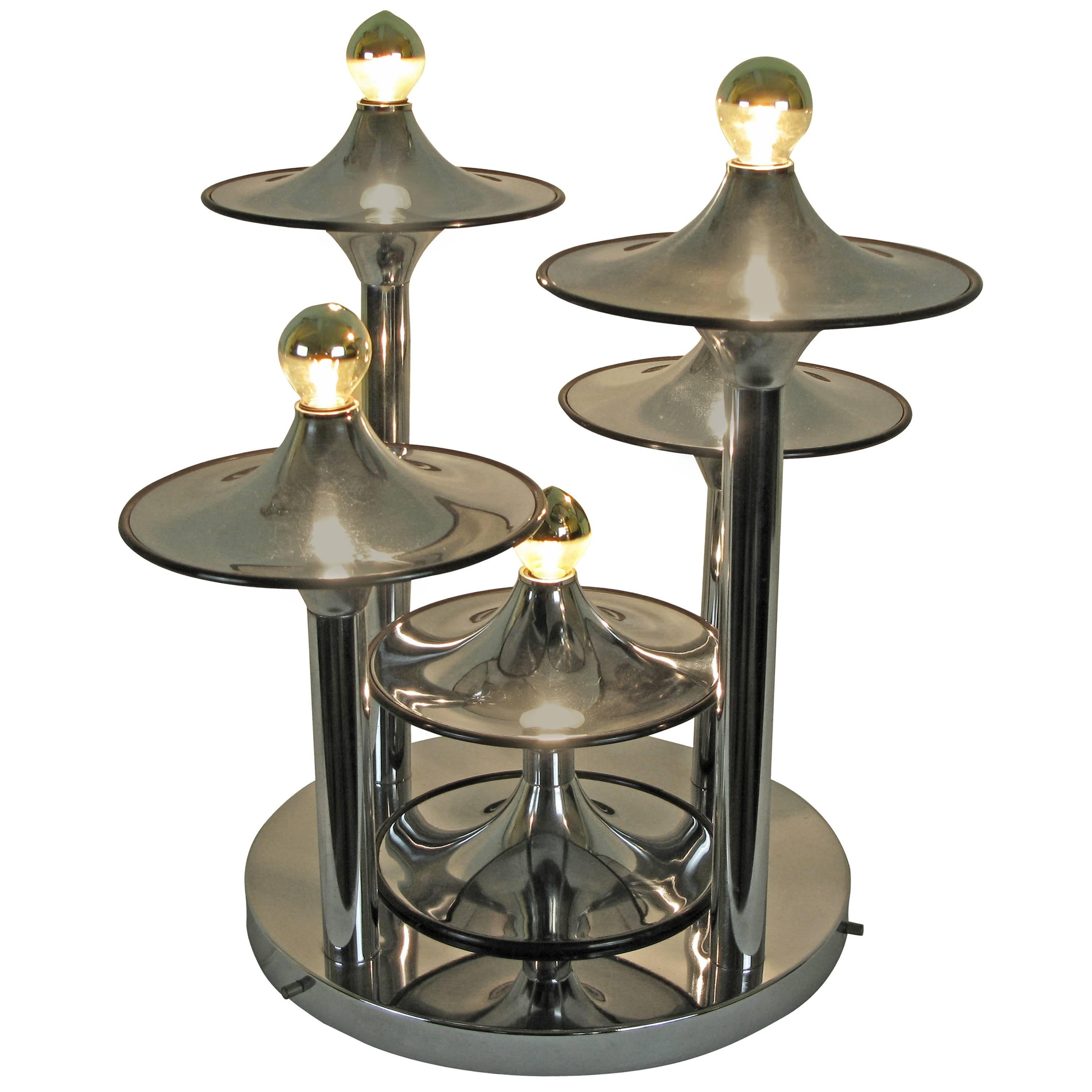 Five Lights Table Lamp "Socer" Italy 1960s Attributed to Stilnovo