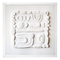 White On White Paper Cuts Collage By Nurit Amdur, USA, Contemporary
