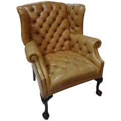 Buttery English Tufted Wing Chair