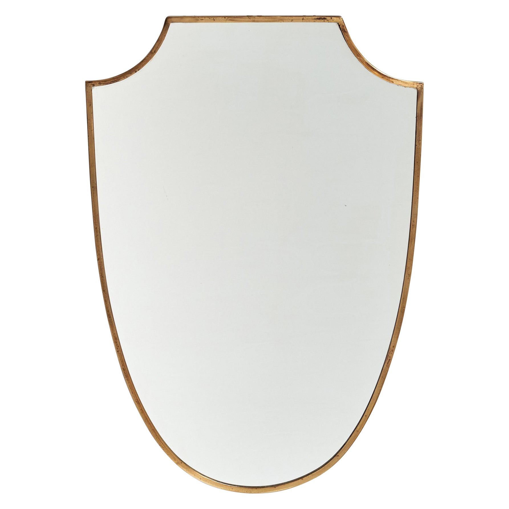 Italian Designer, Mirror, Brass, Italy, 1950s