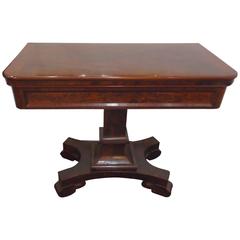 Elegant Regency Crotch Mahogany Side Table Game Table