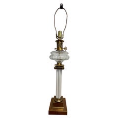 Vintage Corinthian Column Reservoir Oil Lamp