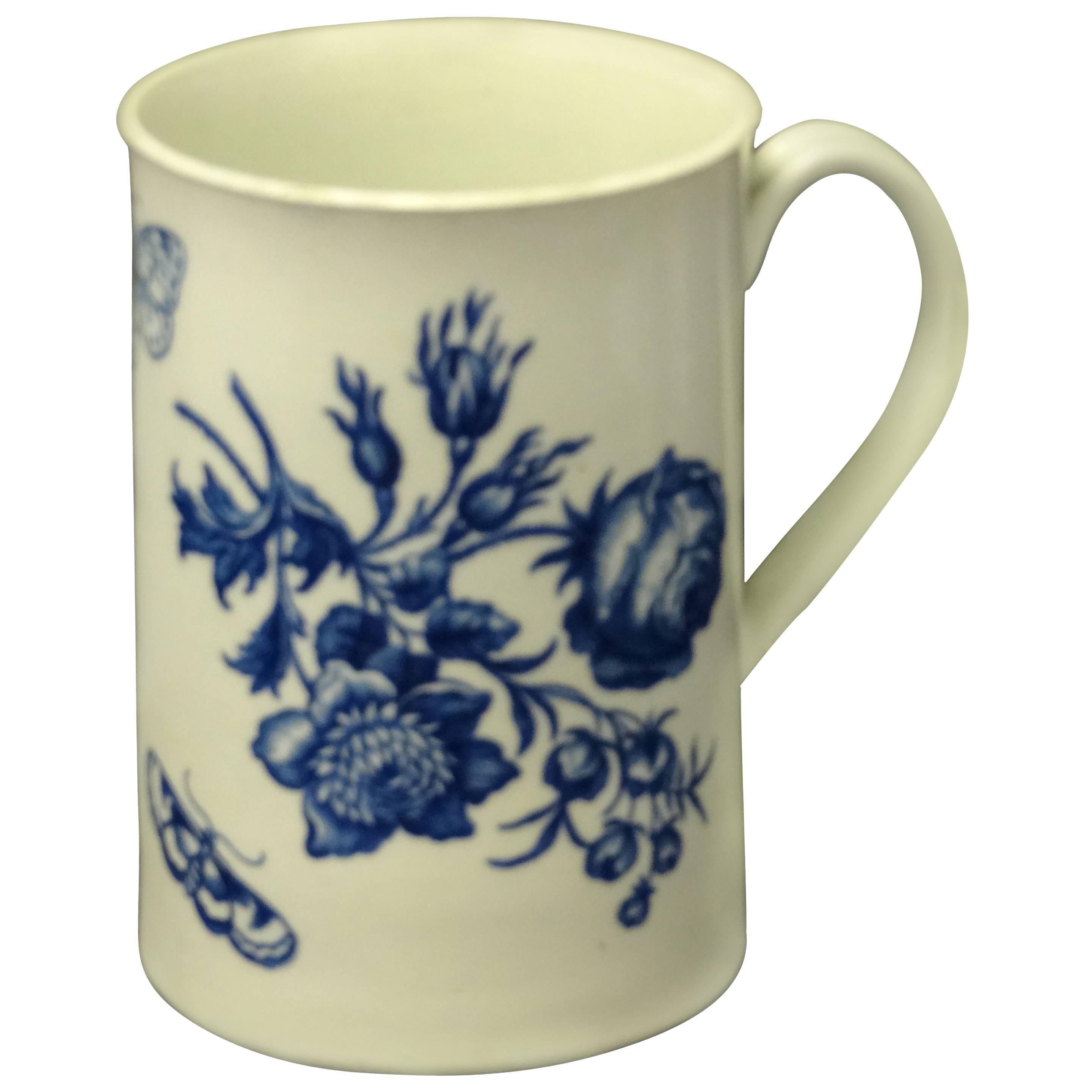 Porcelain Mug with Blue and White Decoration For Sale