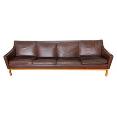 Mid Century Danish Leather Sofa By Erik Worts