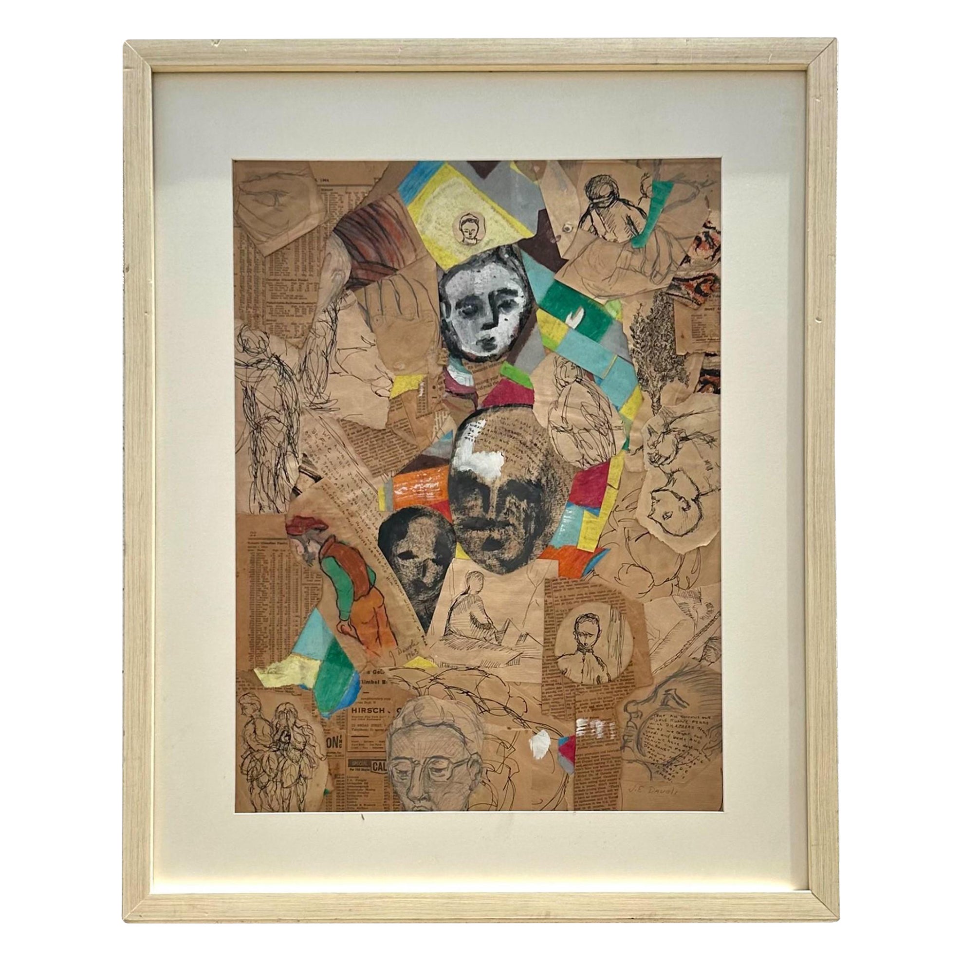 Boho astratto d'epoca, schizzi misti su carta