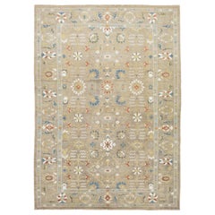 Alfombra moderna de lana Sultanabad Rugs de Apadana hecha a mano en beige