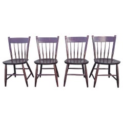 20th C. Set of Four Nichols and Stone Mahogany Windsor Side Chairs by Stickley