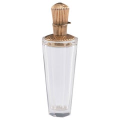 Continental Antique Perfume Bottle with 14K Gold Cap c1900