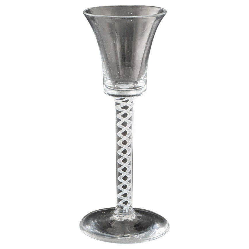 Copa de vino georgiana con tallo retorcido opaco c1760