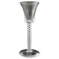 Copa de vino georgiana con tallo retorcido opaco c1760