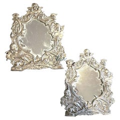 A Pair of 19th Century Metal and Wood Sicilian Cartagloria Mirrors