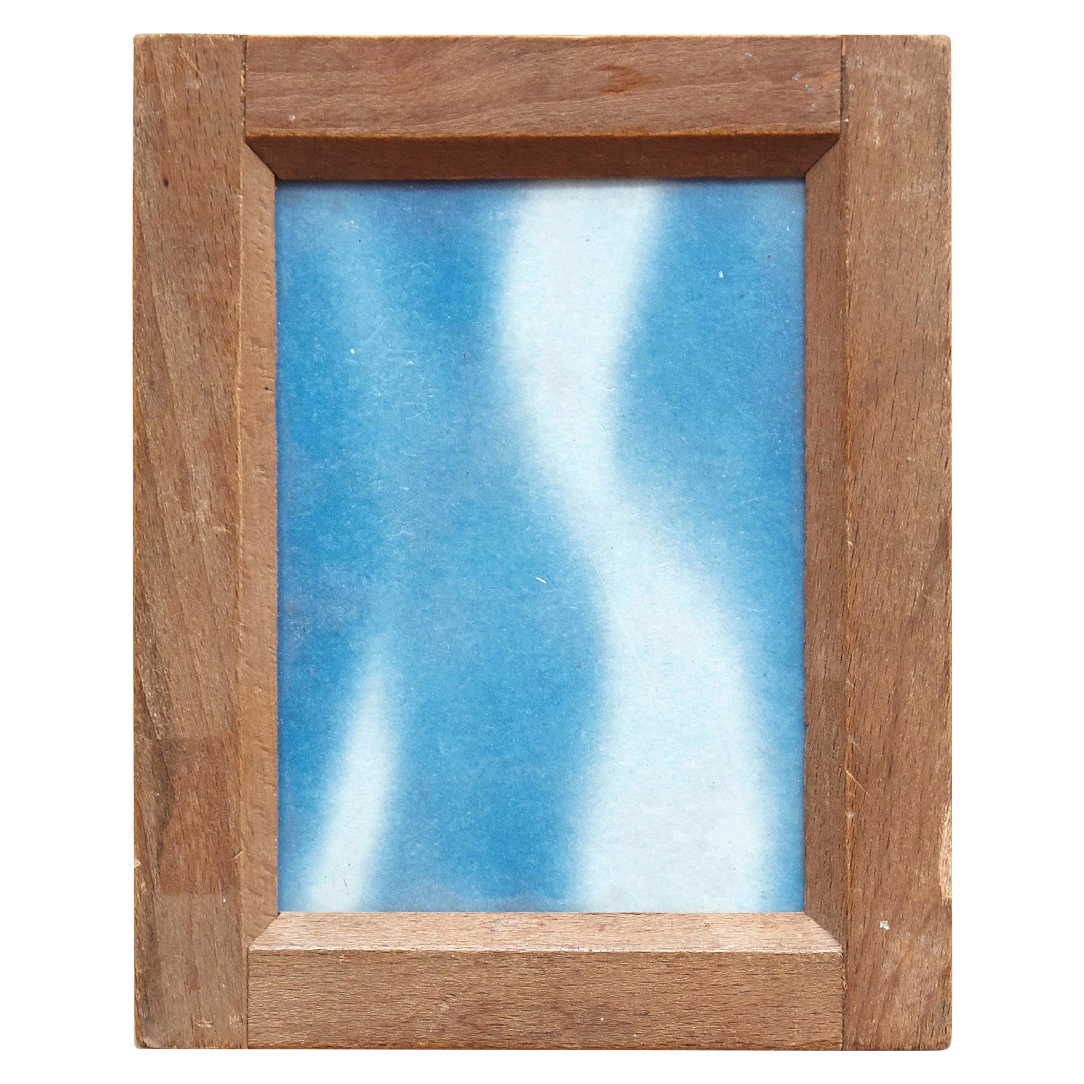 Adrian Contemporary Blaue und weiße Cyanotypie-Fotografie auf einem Holzrahmen, 2017 im Angebot