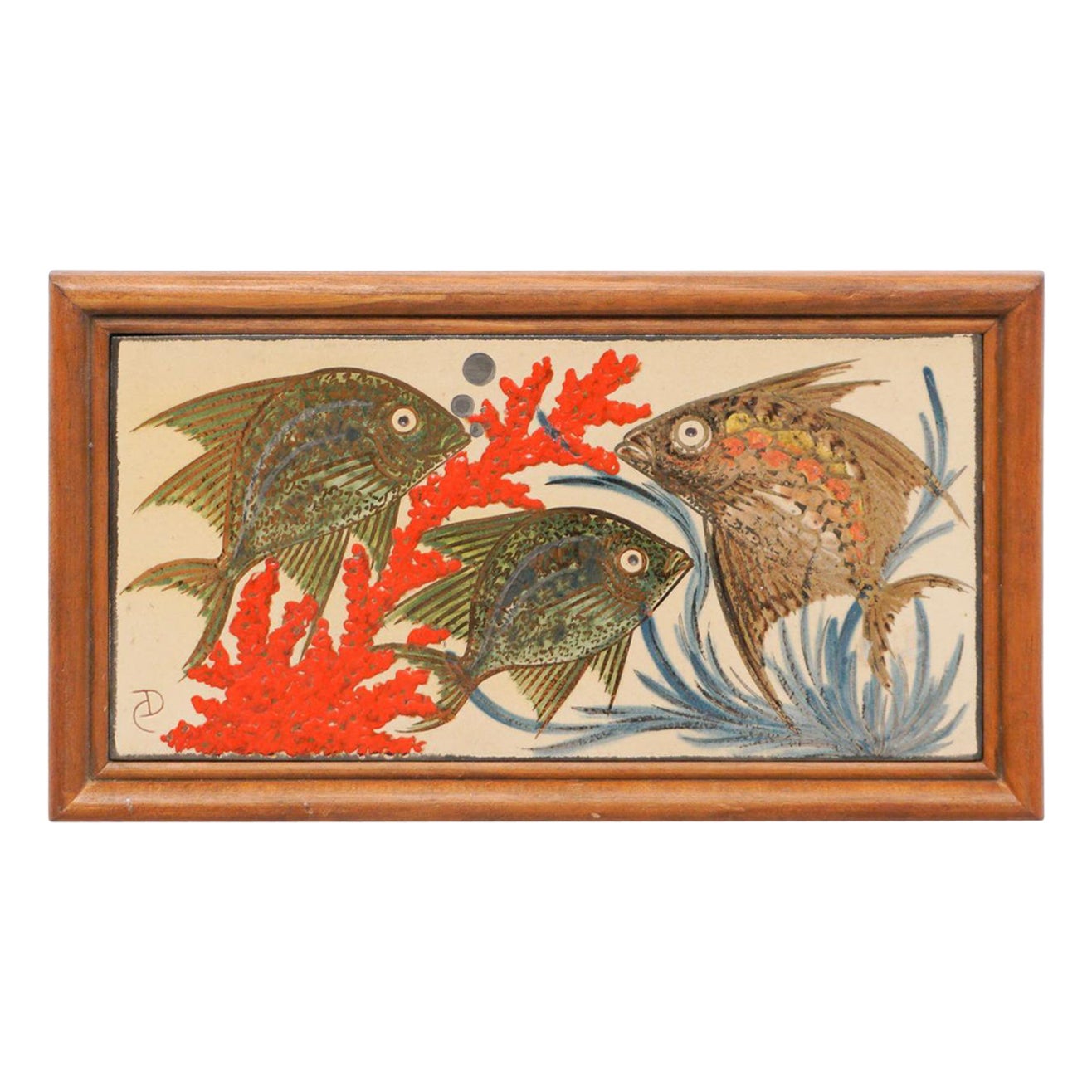 Diaz Costa Ceramic Hand Painted Artwork, circa 1960