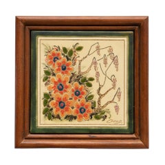 Opera d'arte dipinta a mano in ceramica Casas, 1960 circa