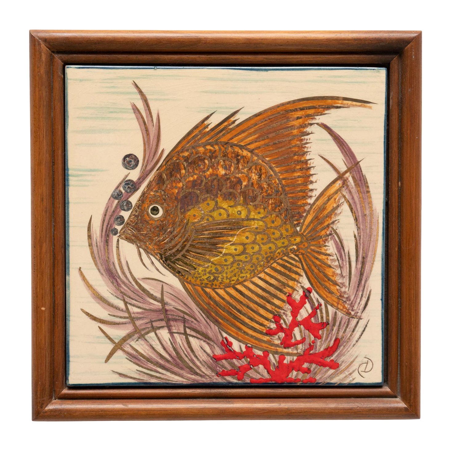 Diaz Costa Ceramic Hand Painted Artwork, circa 1960