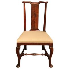 Rare Early 18th Century English George 1st "Japan - Back" Walnut Side Chair