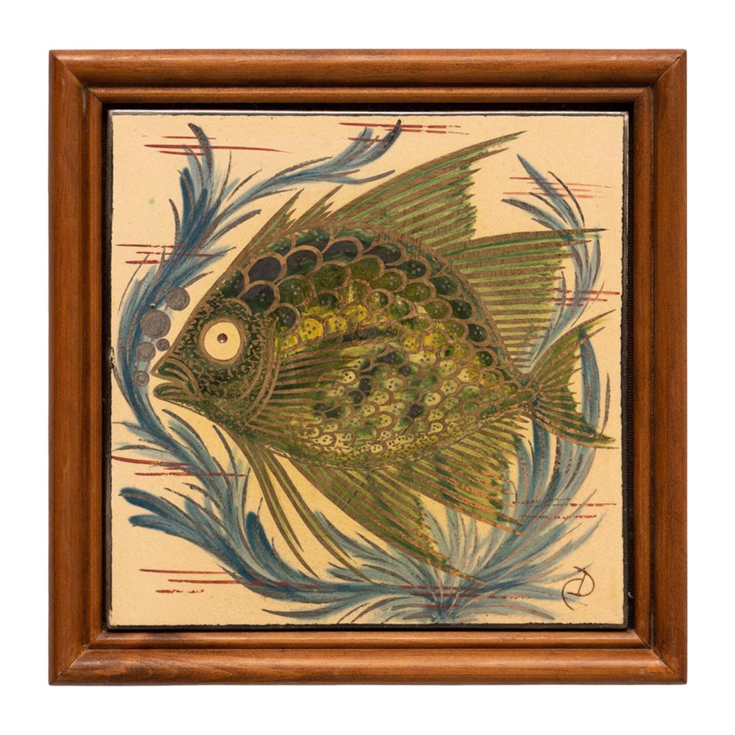 Diaz Costa Ceramic Hand Painted Artwork, circa 1960