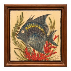 Diaz Costa Ceramic Hand Painted Artwork, circa 1960