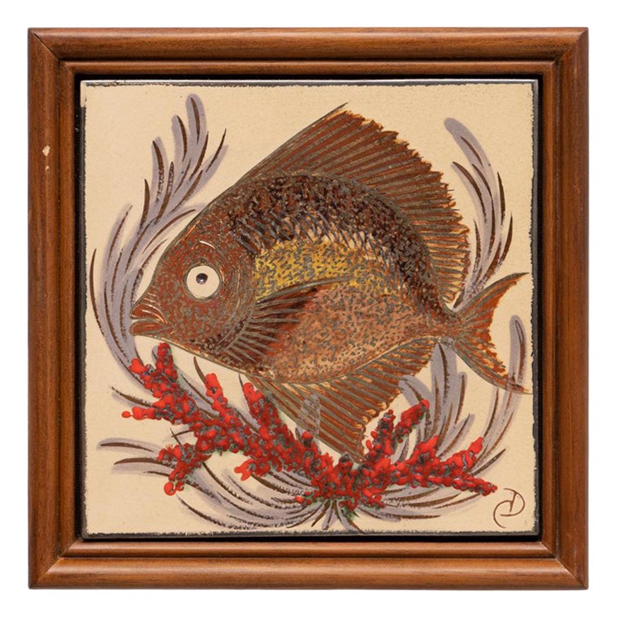 Diaz Costa Ceramic Hand Painted Artwork, circa 1960