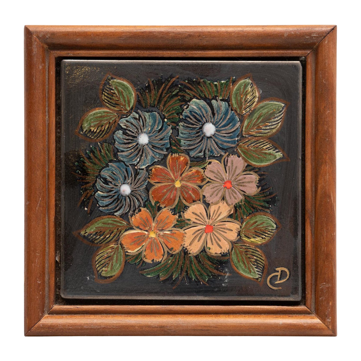 Diaz COSTA Ceramic Hand Painted Artwork, circa 1960