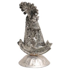 Nuestra Señora de los Desamparados Metal Virgin Traditional Figure, circa 1950