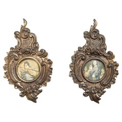 Antique Gilded Brass Photo Frames