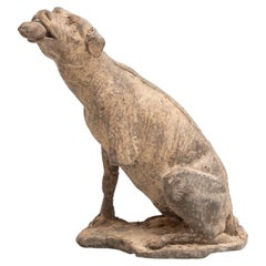 Figura de perro tradicional de escayola, hacia 1950