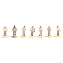 Set di 7 figure di giochi di calcio tradizionali a bottone, circa 1950