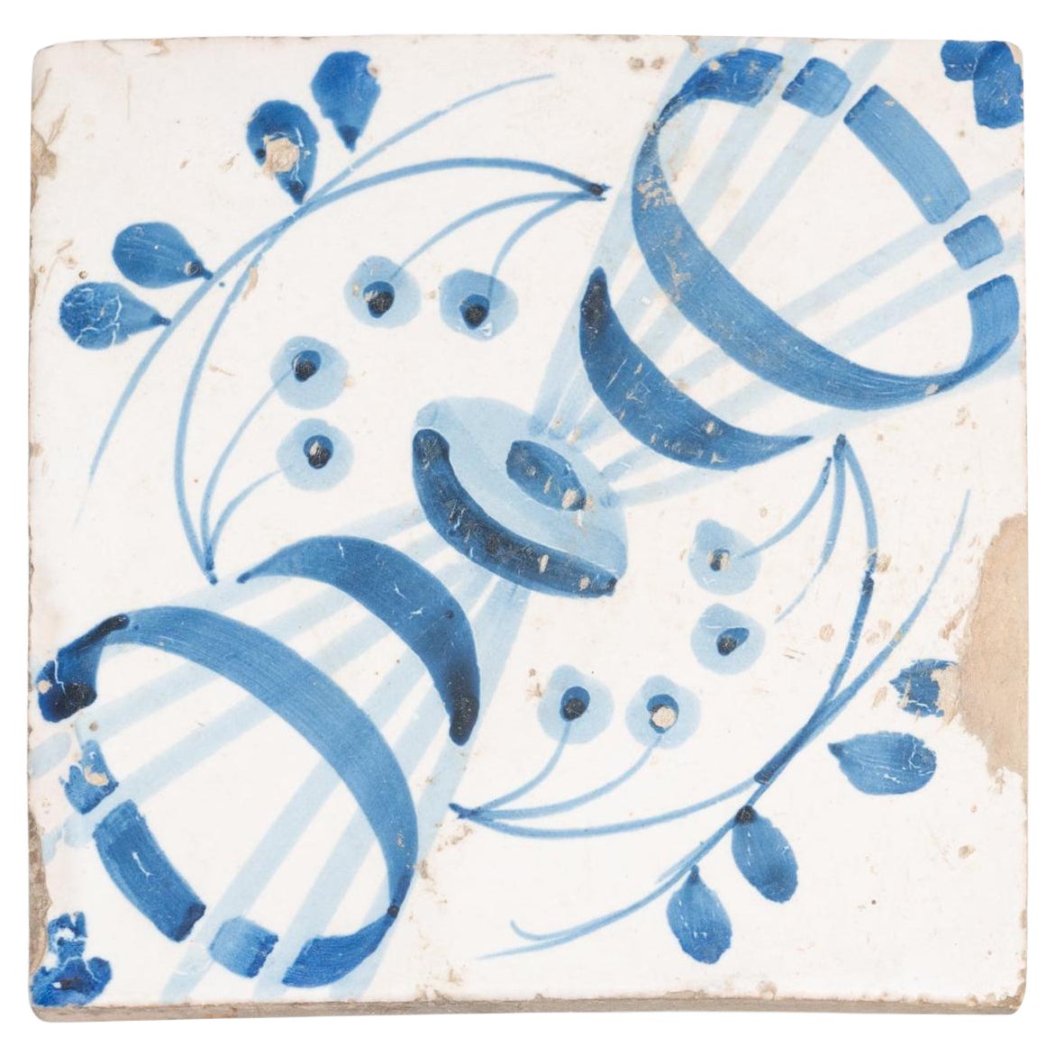 Traditional Decorative Modernist Ceramic Spanish Tile, circa 1940