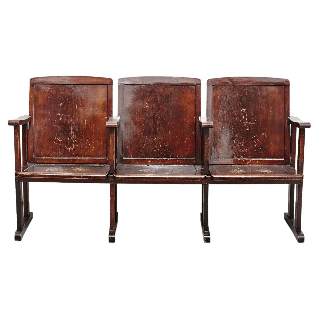 Theater Wooden Bench, circa 1920