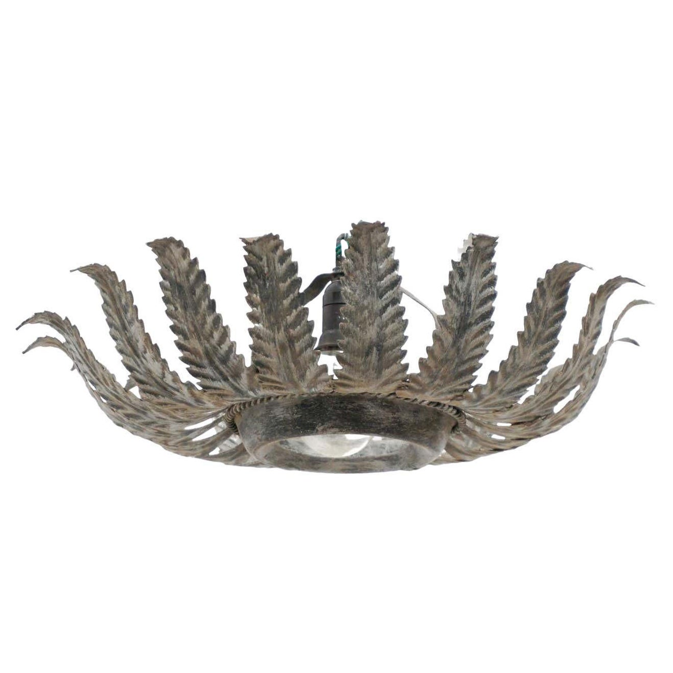 Mid-Century Modern Sunburst Brass Pendant Lamp, circa 1960